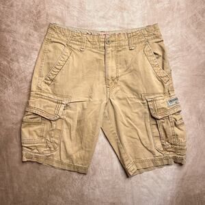 Vintage Y2K Cargo Shorts Unionbay Khaki Tan Utility Skater Streetwear Outdoor